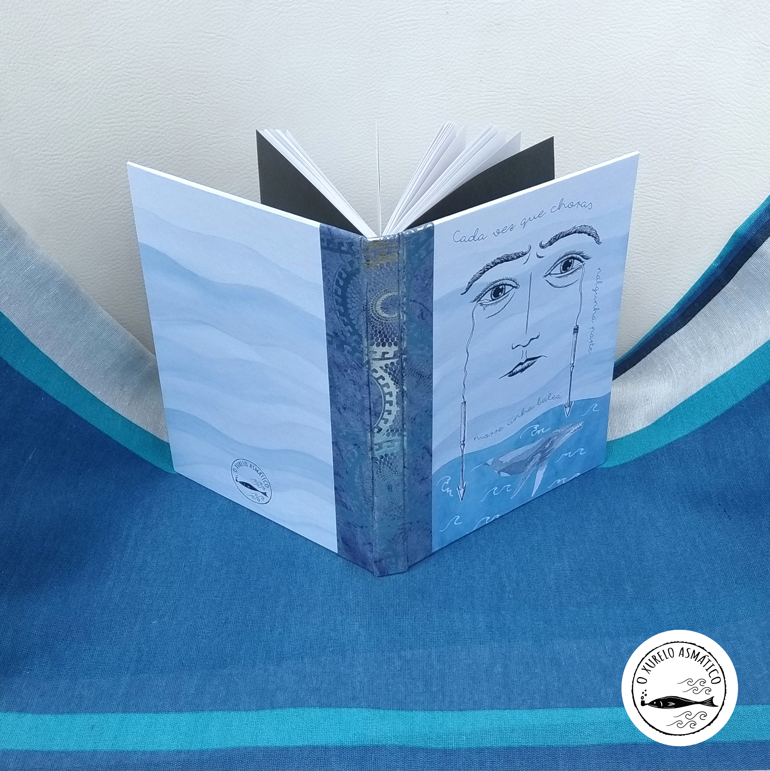 Caderno caderno libreta artesanal balea ilustración regalo galego