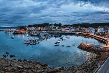 Lienzo tamaño 100x60 de foto aérea del Puerto de Camariñas